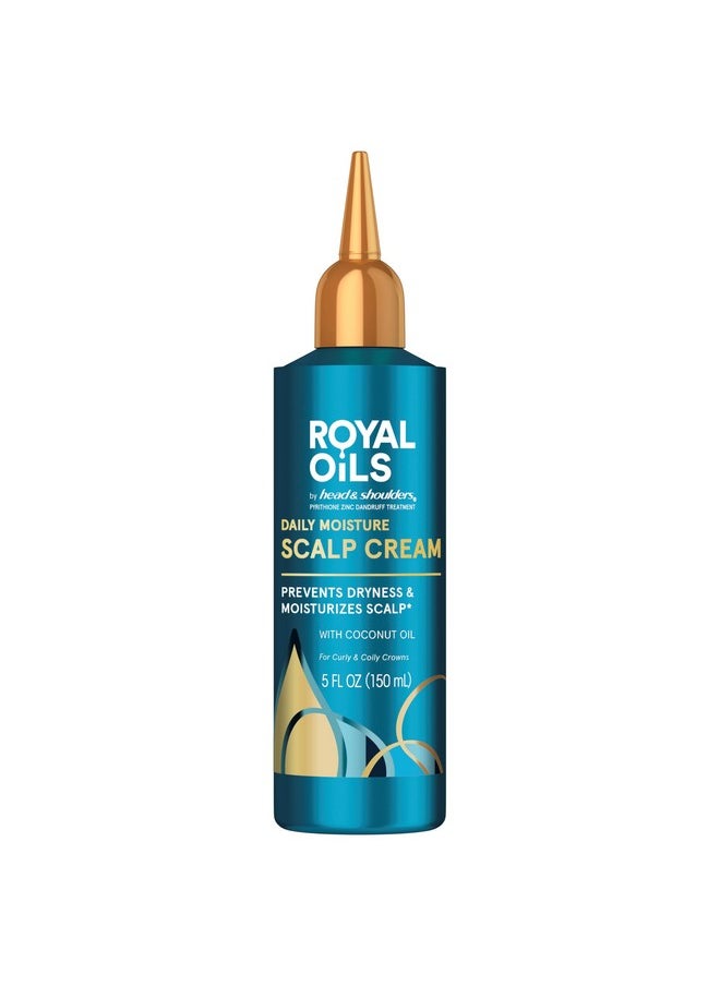 Head & Shoulders Scalp Cream Treatment, Daily Moisture, Anti Dandruff, Royal Oils Collection with Coconut Oil, Scalp Care for Natural and Curly Hair, 5.0 fl oz