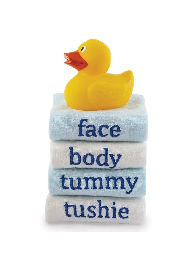 Mud Pie My First Bath WASHCLOTHS Blue, Medium