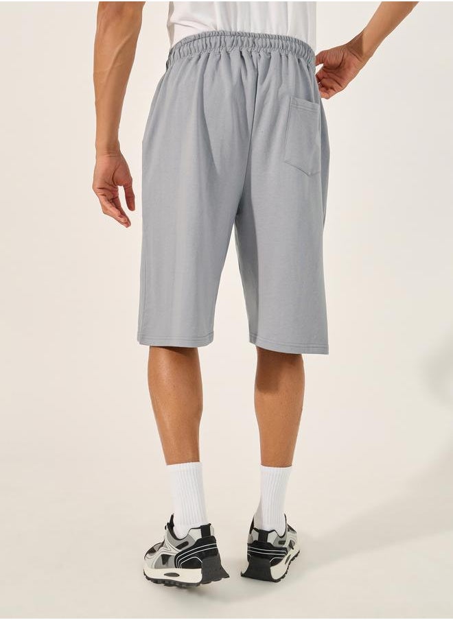 Eco Earth Graphic Hem Printed Oversized Shorts