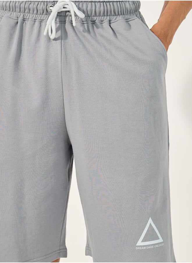 Eco Earth Graphic Hem Printed Oversized Shorts
