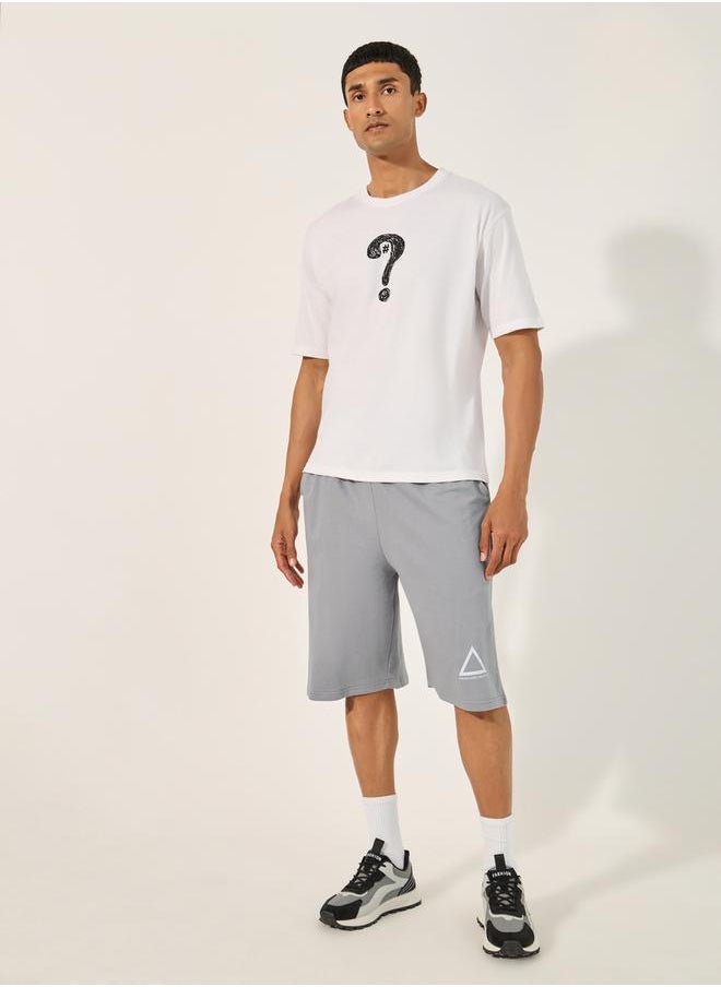 Eco Earth Graphic Hem Printed Oversized Shorts