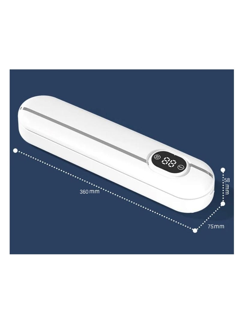 Vacuum Food Sealer, Food Packaging Machine 62 KPa Suction Power, Dry/Wet Mode, Automatic Sealing, White, with 10 vacuum sealer bags
