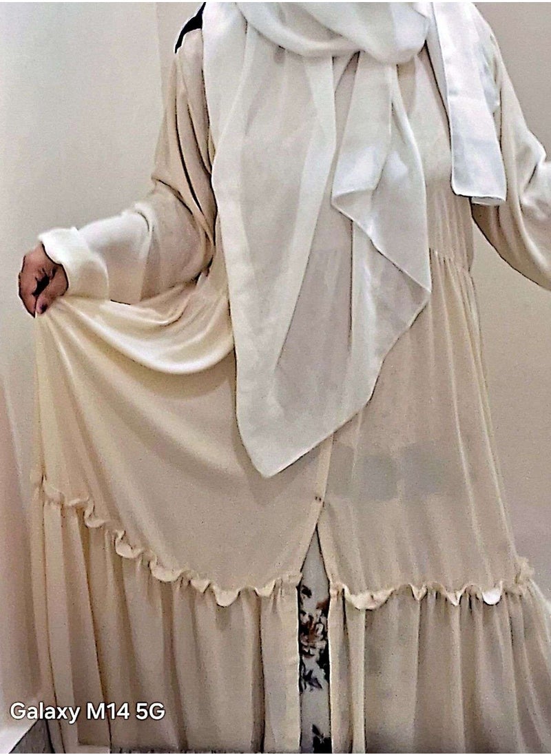 CREAM COLOR PRINCESS ABAYA