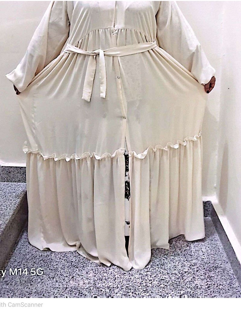 CREAM COLOR PRINCESS ABAYA