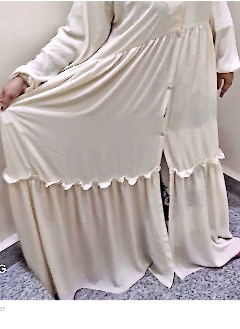 CREAM COLOR PRINCESS ABAYA
