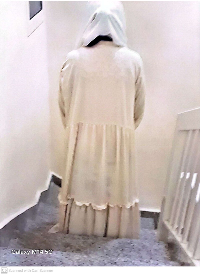 CREAM COLOR PRINCESS ABAYA