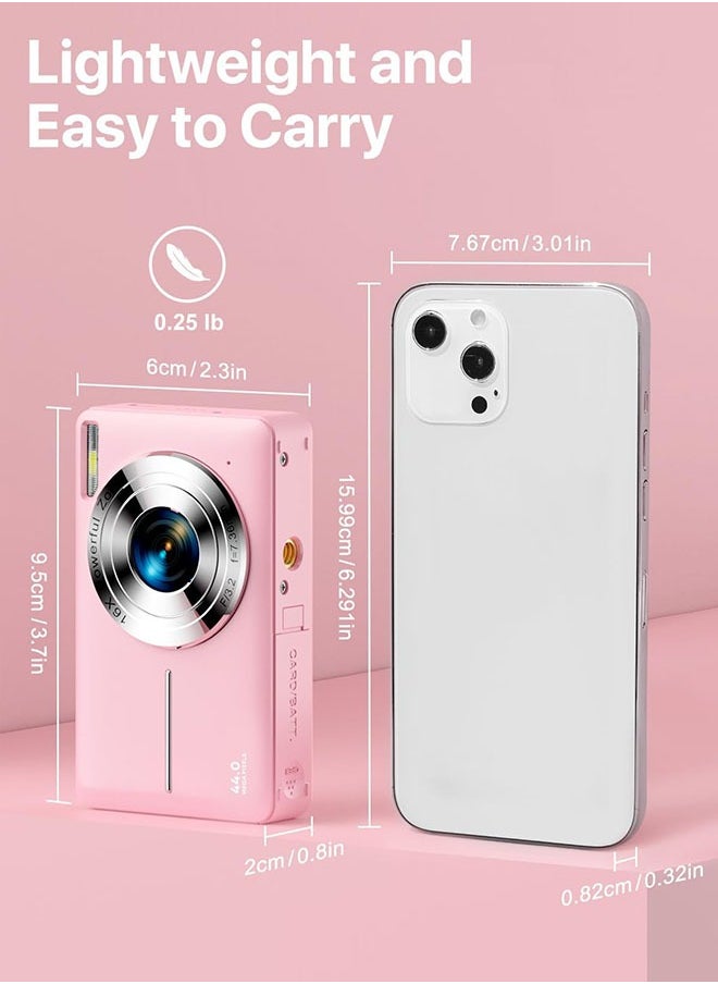 44MP HD Digital Camera with 32GB Card, Compact Photo Camera with 1080P Video, 2.4