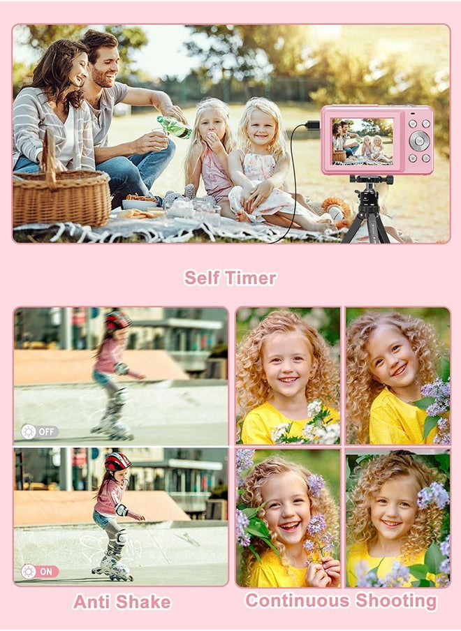 44MP HD Digital Camera with 32GB Card, Compact Photo Camera with 1080P Video, 2.4