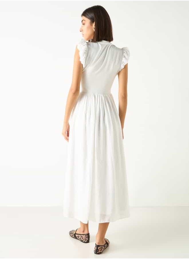 2Xtremz Ruffle Detail Sleeveless Dress with Crew Neck