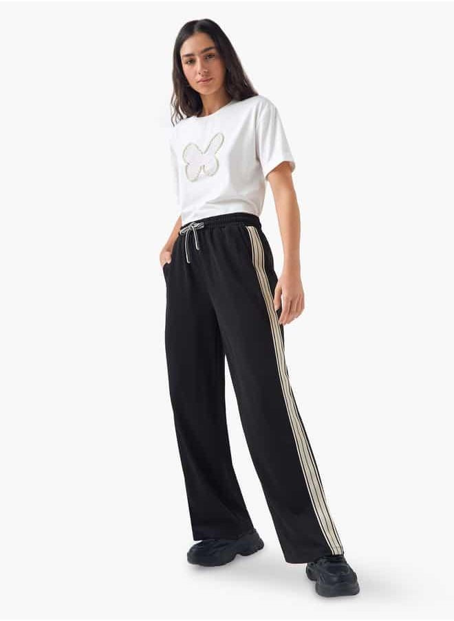 2Xtremz Tape Detail Jog Pants with Pockets and Drawstring Closure