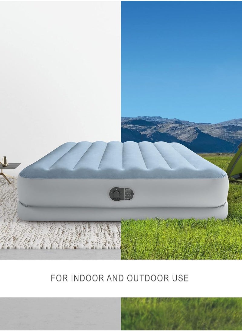 Dura-Beam Plus Comfort Queen Air Bed Queen Dura-Beam Comfort Plush High-Rise Inflatable Air Mattress With Built In Pump For Travel And Camping Air Bed With Fastfill Usb Pump 203X152X36CM Airbed Fibertech Technology