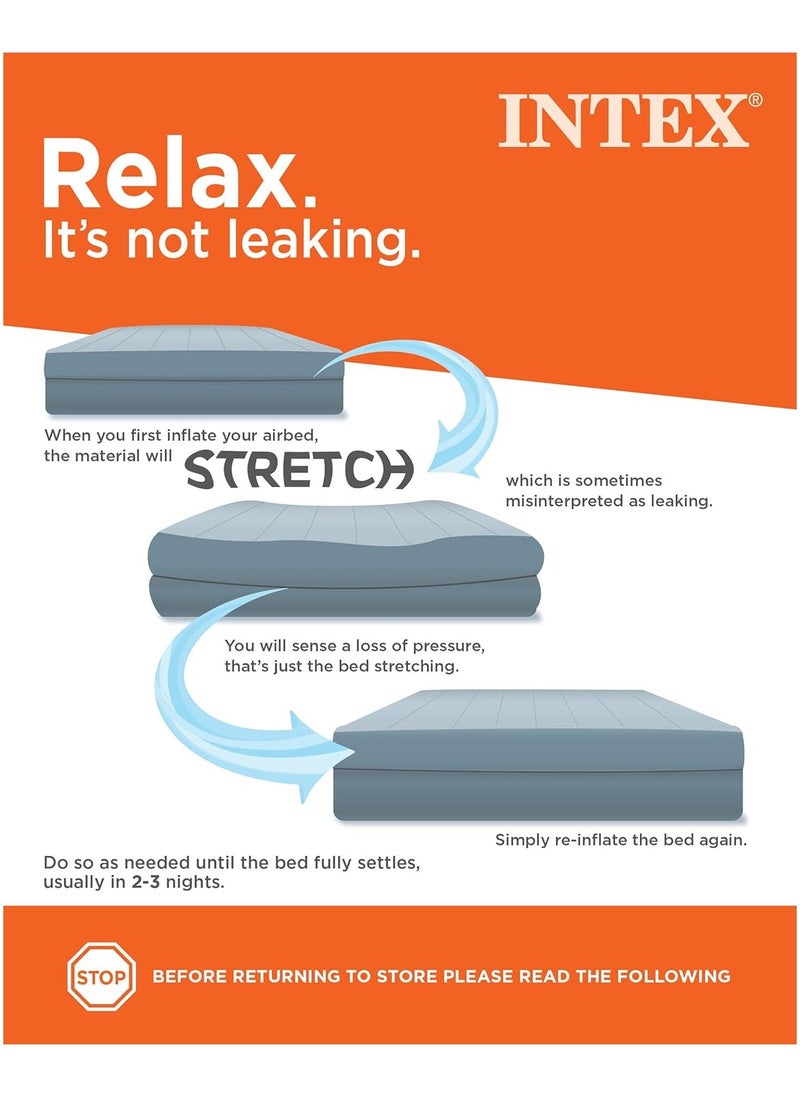 Dura-Beam Plus Comfort Queen Air Bed Queen Dura-Beam Comfort Plush High-Rise Inflatable Air Mattress With Built In Pump For Travel And Camping Air Bed With Fastfill Usb Pump 203X152X36CM Airbed Fibertech Technology