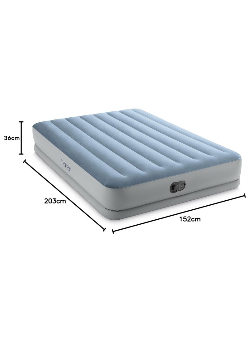 Dura-Beam Plus Comfort Queen Air Bed Queen Dura-Beam Comfort Plush High-Rise Inflatable Air Mattress With Built In Pump For Travel And Camping Air Bed With Fastfill Usb Pump 203X152X36CM Airbed Fibertech Technology