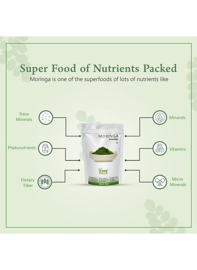Holy Natural Moringa Powder (500Gm), Known As Moringa Oleifera, Drumstick, Horseradish, Miracle, Ben, And Shigru Tree Leaf Powder. For Skin, Hair, And Good Health.