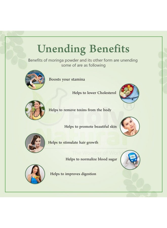 Holy Natural Moringa Powder (500Gm), Known As Moringa Oleifera, Drumstick, Horseradish, Miracle, Ben, And Shigru Tree Leaf Powder. For Skin, Hair, And Good Health.