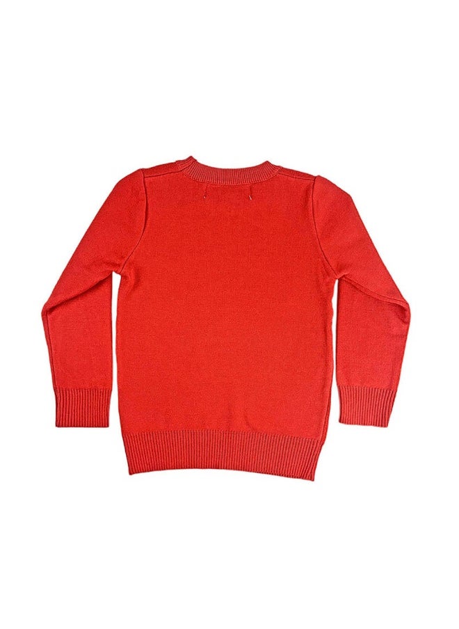Red Rolling Dino cardigan Sweater for Kids