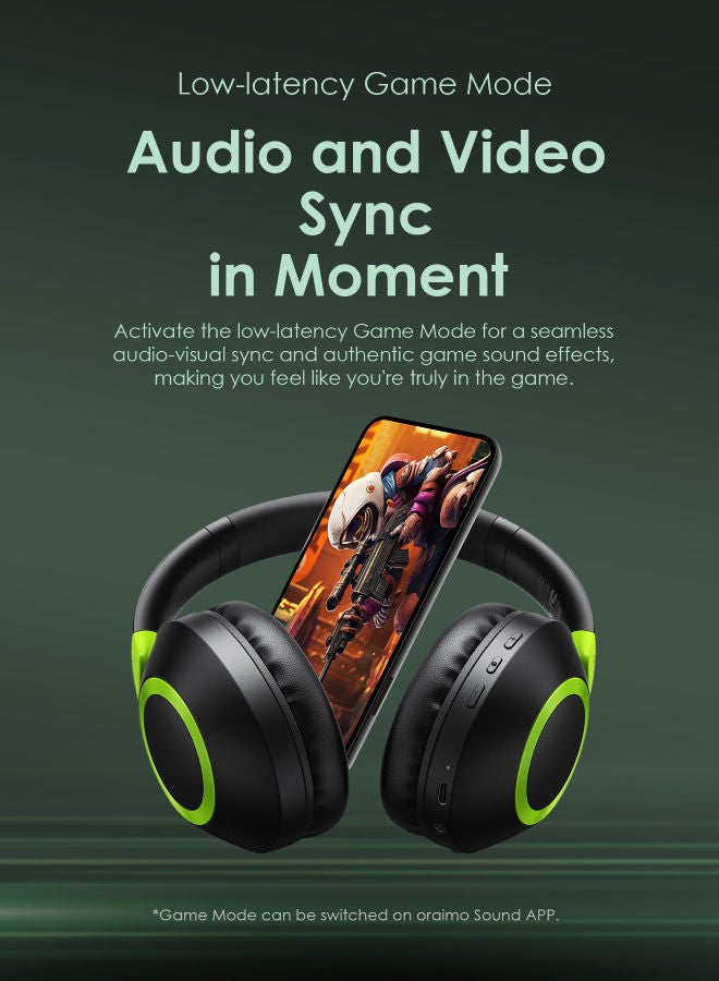 Oraimo BoomPop 2 ENC Over-Ear Wireless Headphones Black