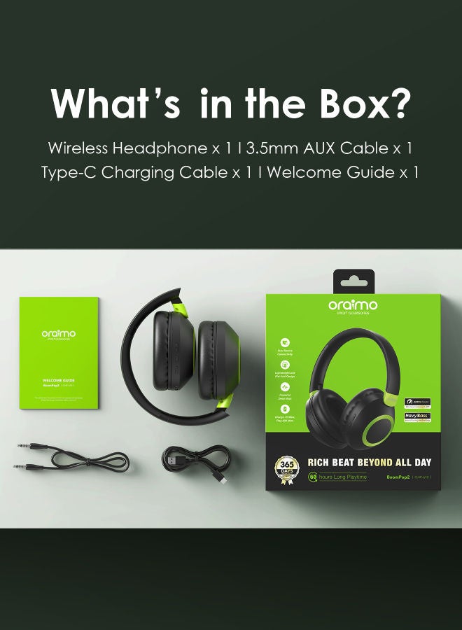 Oraimo BoomPop 2 ENC Over-Ear Wireless Headphones Black