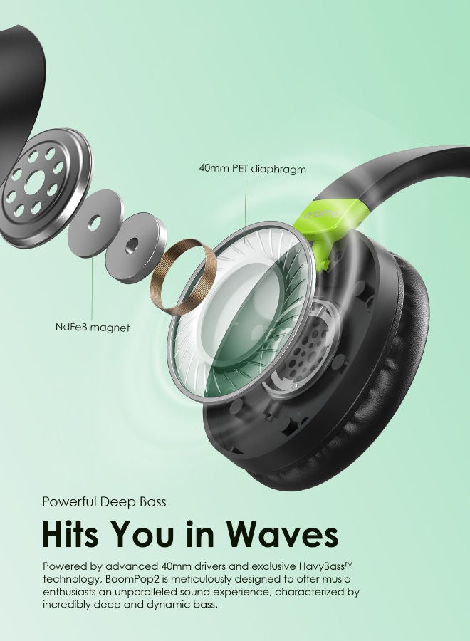 Oraimo BoomPop 2 ENC Over-Ear Wireless Headphones Black