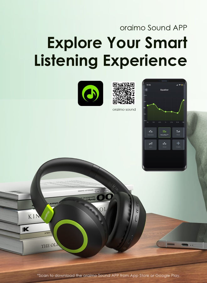 Oraimo BoomPop 2 ENC Over-Ear Wireless Headphones Black