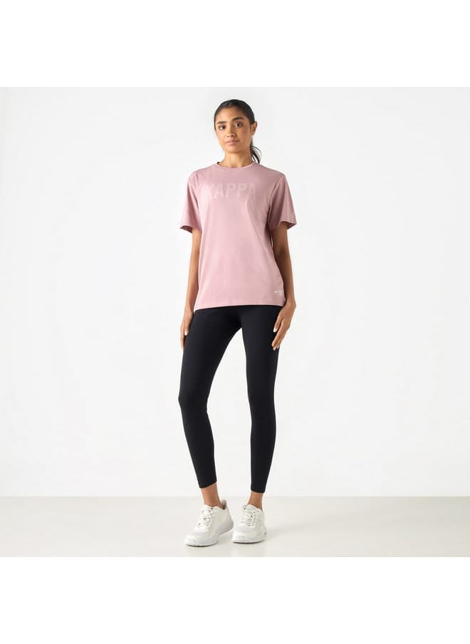 Kappa Logo Print T-Shirt with Short Sleeves