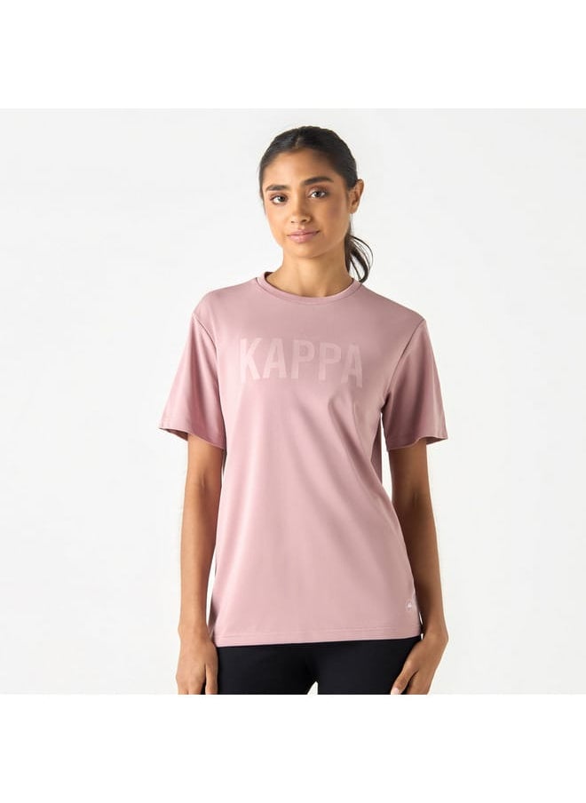 Kappa Logo Print T-Shirt with Short Sleeves