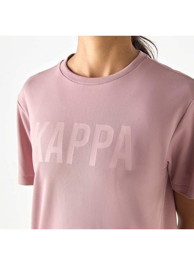 Kappa Logo Print T-Shirt with Short Sleeves
