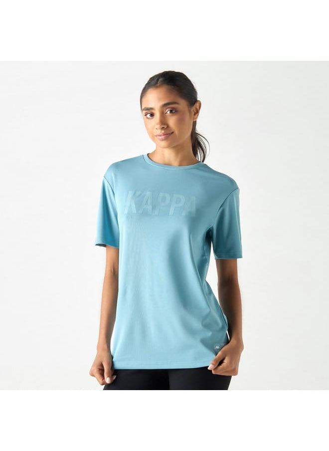 Kappa Logo Print T-Shirt with Short Sleeves