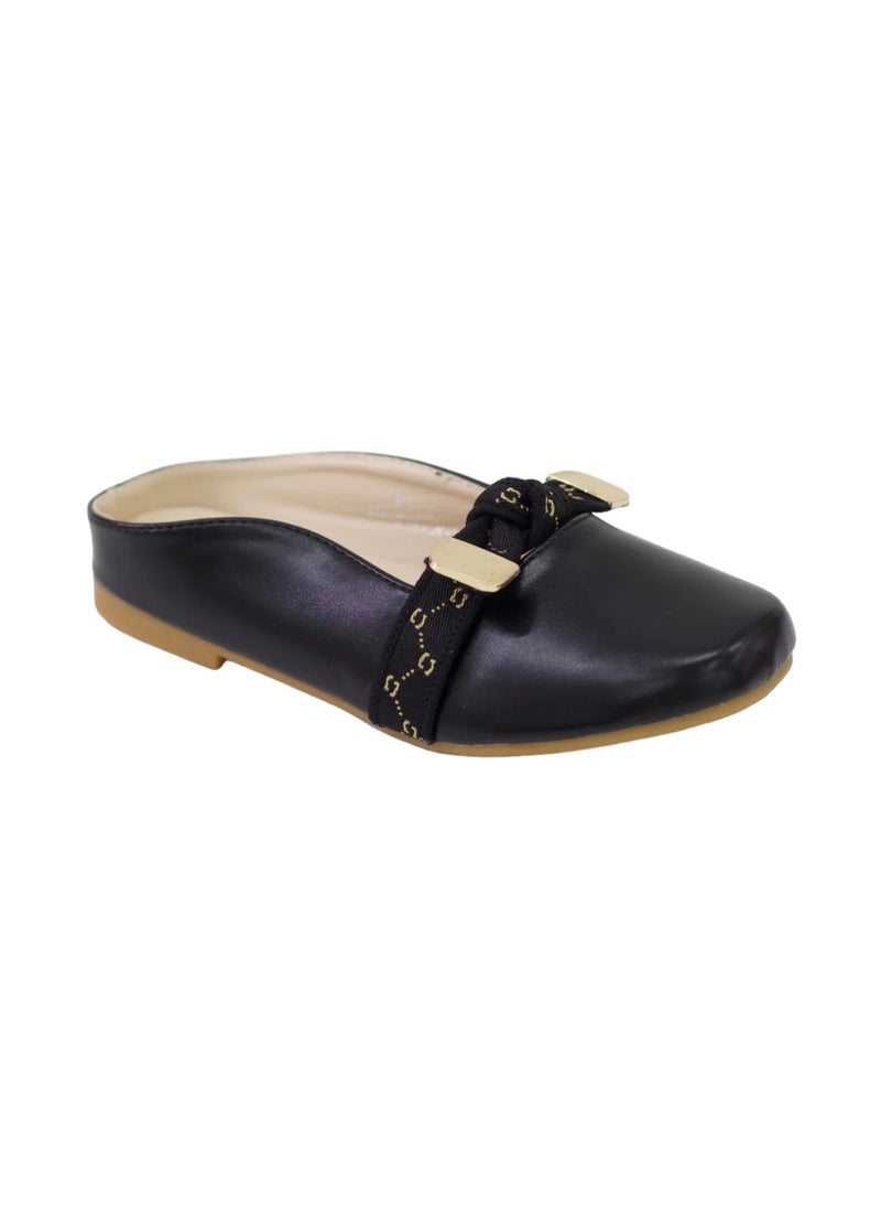 NOVA GIRLS SLIDE WITH BOW BLACK