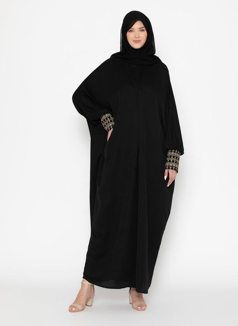 Embroidered Cuff Abaya