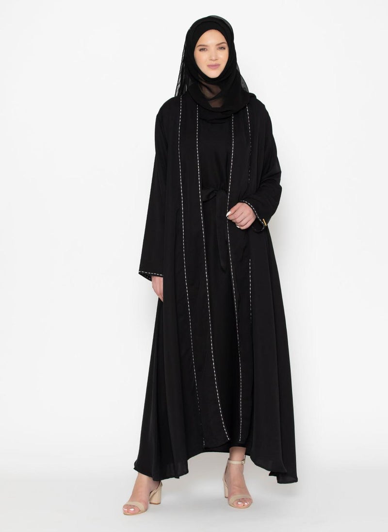 Embroidered Rice Stich Abaya