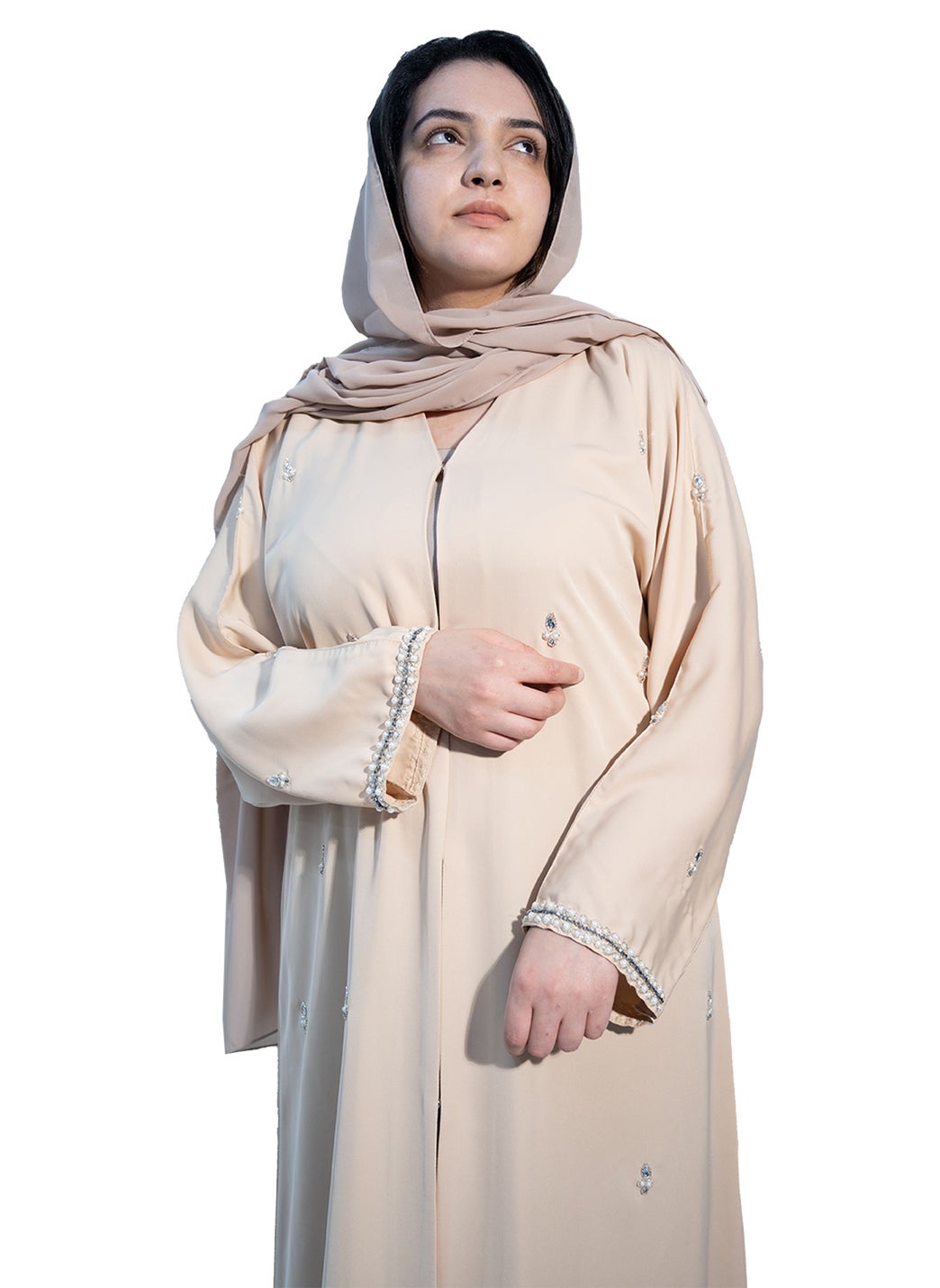 Elegant Abaya with beautiful beadwork-667