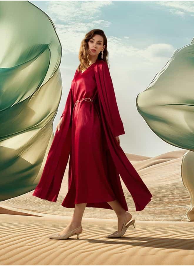 Iconic Textured Sleeveless Dress with Shrug