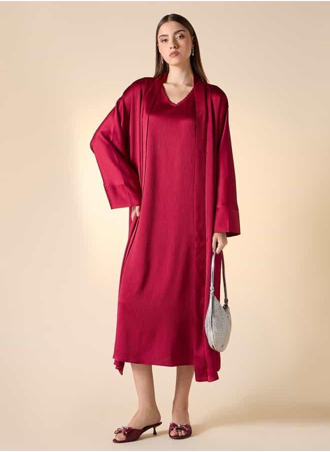 Iconic Textured Sleeveless Dress with Shrug