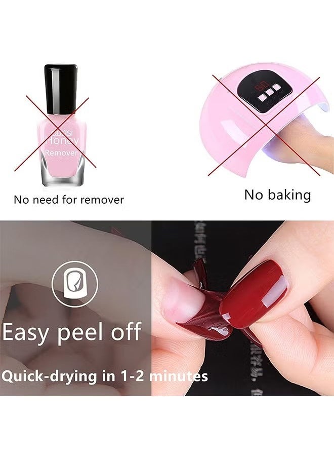 10 PCS Easy Peel Off Nail Polish Set, Non-Toxic Water Based Quick Dry Nail Polish Set Organic And All-Natural Nail Polish For Women And Girls
