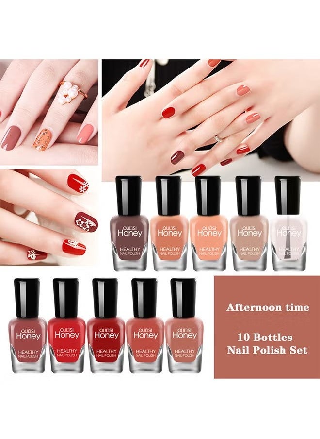 10 PCS Easy Peel Off Nail Polish Set, Non-Toxic Water Based Quick Dry Nail Polish Set Organic And All-Natural Nail Polish For Women And Girls