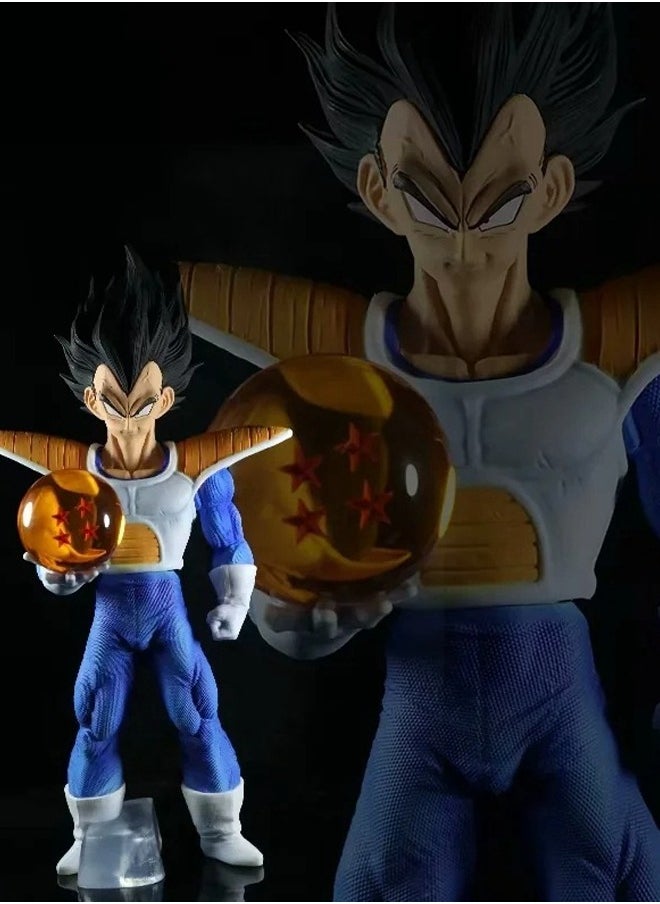 Dragon Ball Vegeta Holding Dragon Ball Action Figure Decorative Resin Sculpture Home Decor Statue, Art Figurine Home Ornament Decoration for Office, Living Room, Bedroom, Book Shelf, TV Cabinet, Desktop