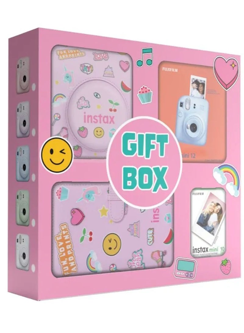 Instax Camera Mini 12 Pastel Blue With Gift Box Album