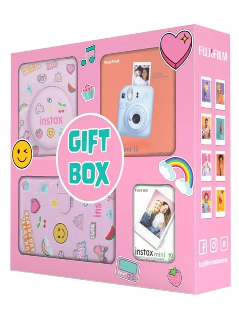 Instax Camera Mini 12 Pastel Blue With Gift Box Album