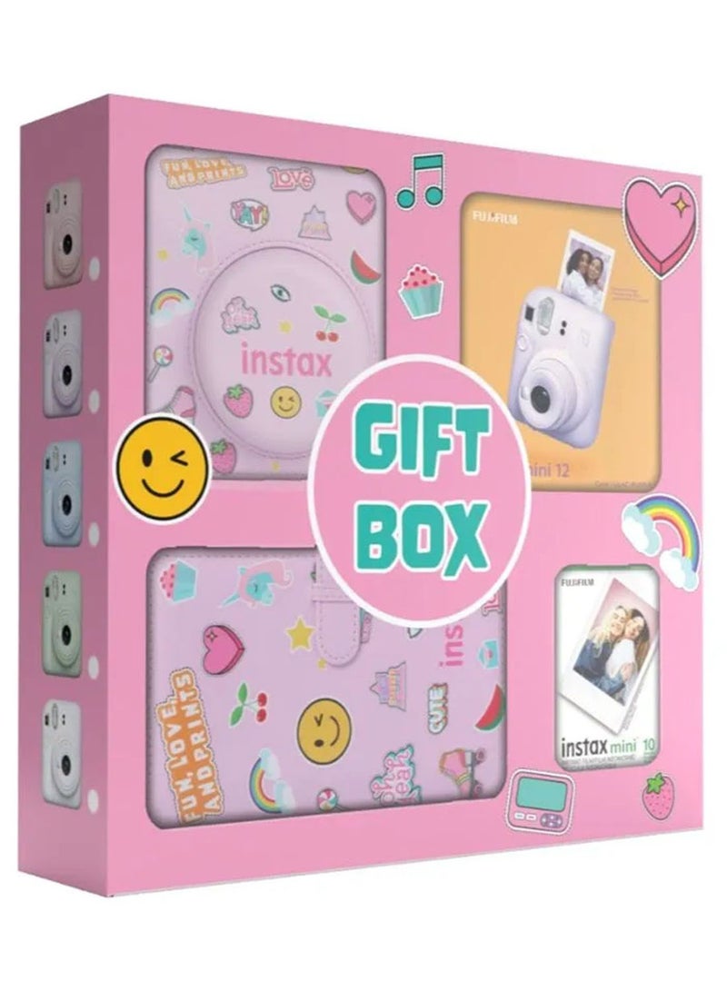 Instax Camera Mini 12 Lilac Purple With Gift Box Album