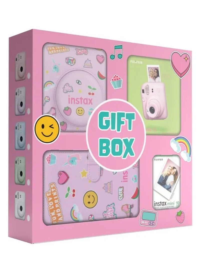 Instax Camera Mini 12 Blossom Pink With Gift Box Album