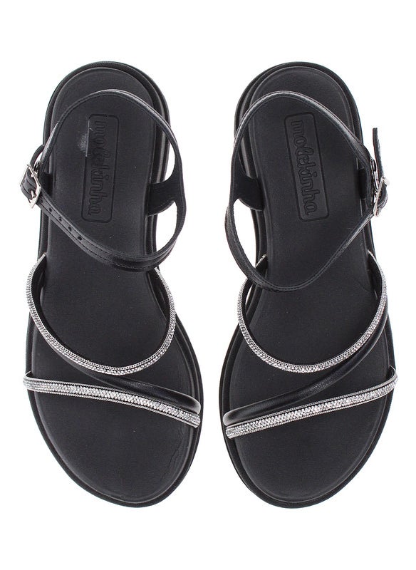 Molekinha Pre Teen Girls Sandals With Back Strap Black | Made In Brazil