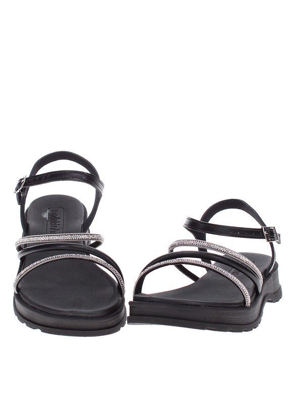 Molekinha Pre Teen Girls Sandals With Back Strap Black | Made In Brazil