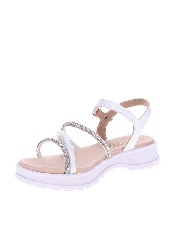 Molekinha Pre Teen Girls Sandals With Back Strap White | Made In Brazil