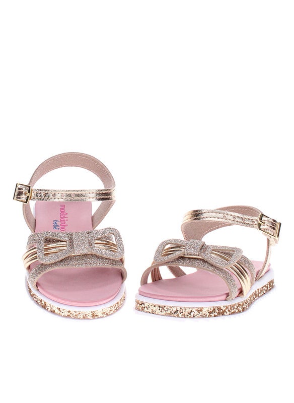 Molekinha Infant Girls Sandals With Back Strap Gold | Made In Brazil