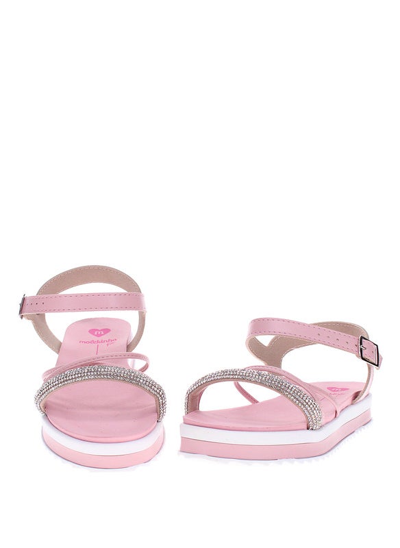 Molekinha Pre Teen Girls Sandals With Back Strap Pink | Made In Brazil