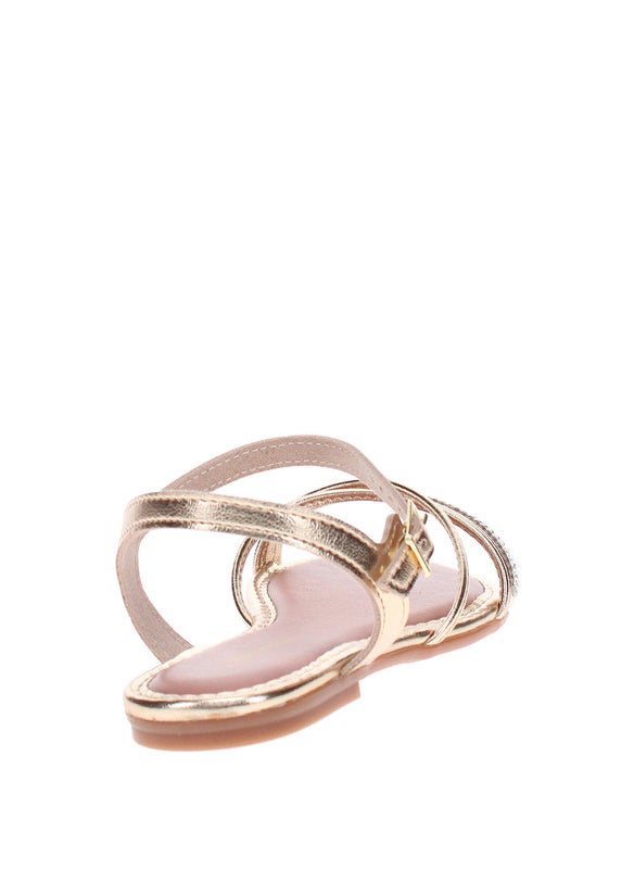 Molekinha Infant Girls Sandals With Back Strap Gold | Made In Brazil