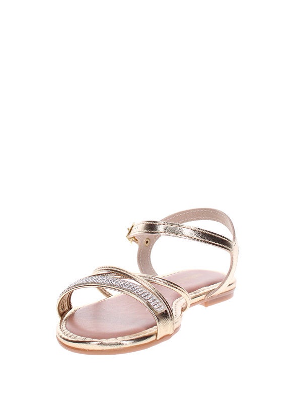 Molekinha Infant Girls Sandals With Back Strap Gold | Made In Brazil