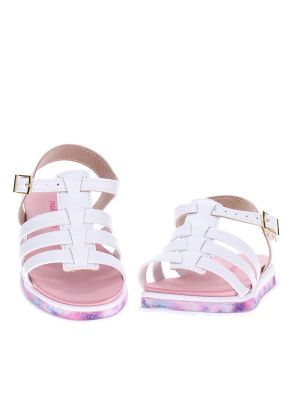 Molekinha Infant Girls Sandals With Back Strap White | Made In Brazil