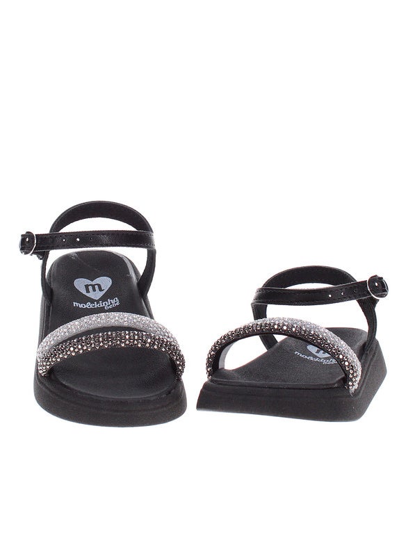 Molekinha Infant Girls Sandals With Back Strap Black | Made In Brazil